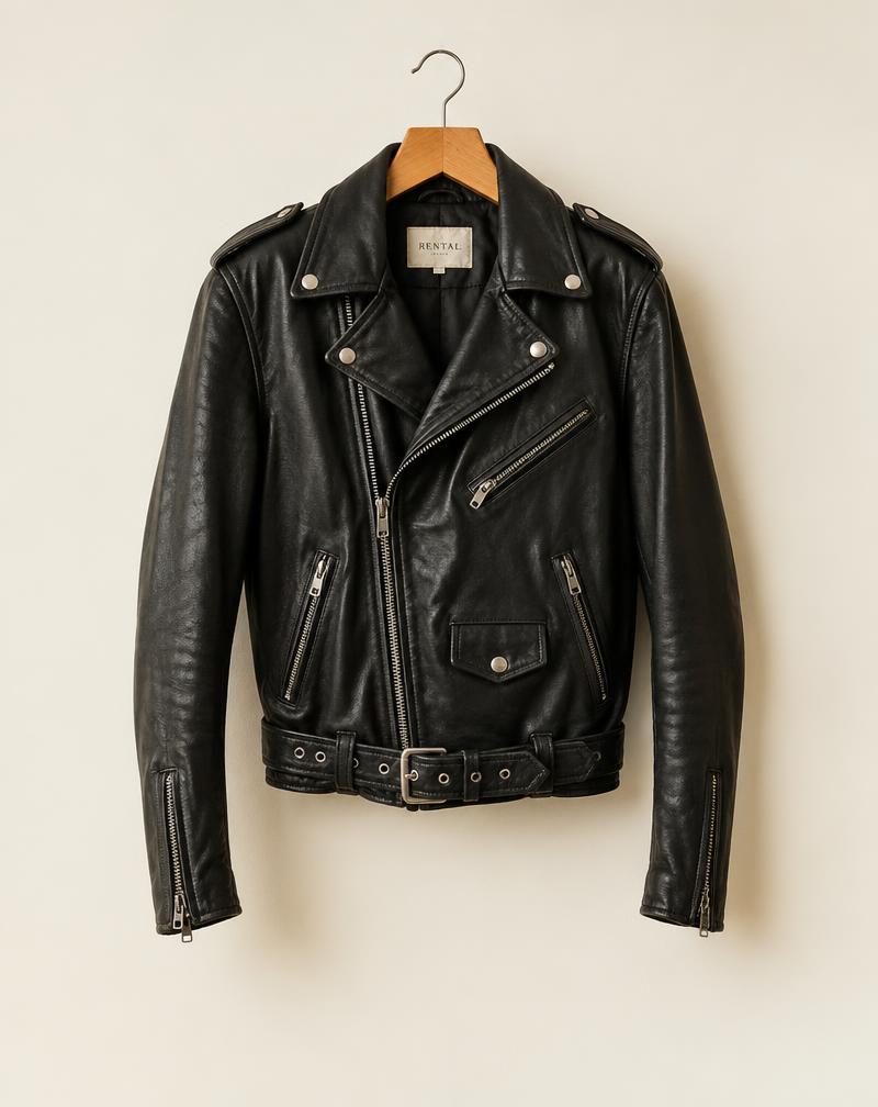 Vintage leather biker jacket