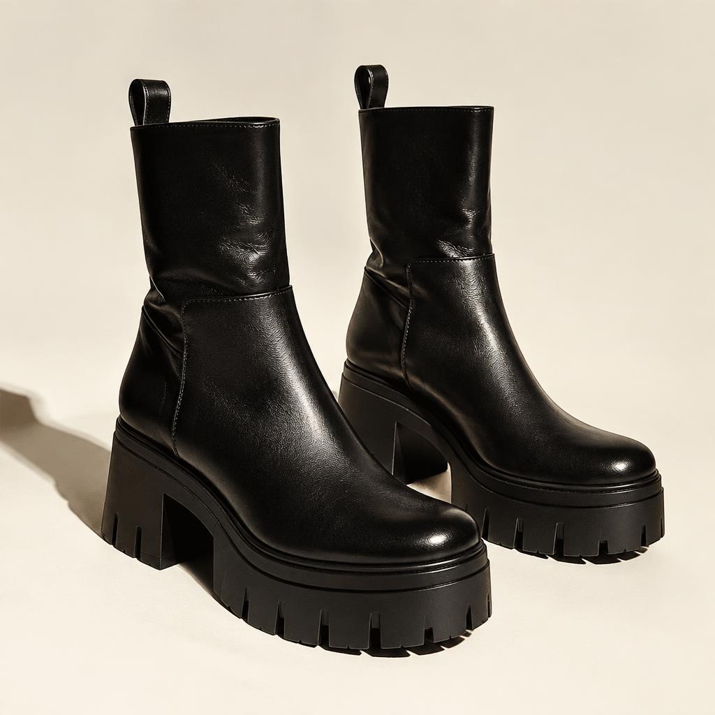 Black platform boots